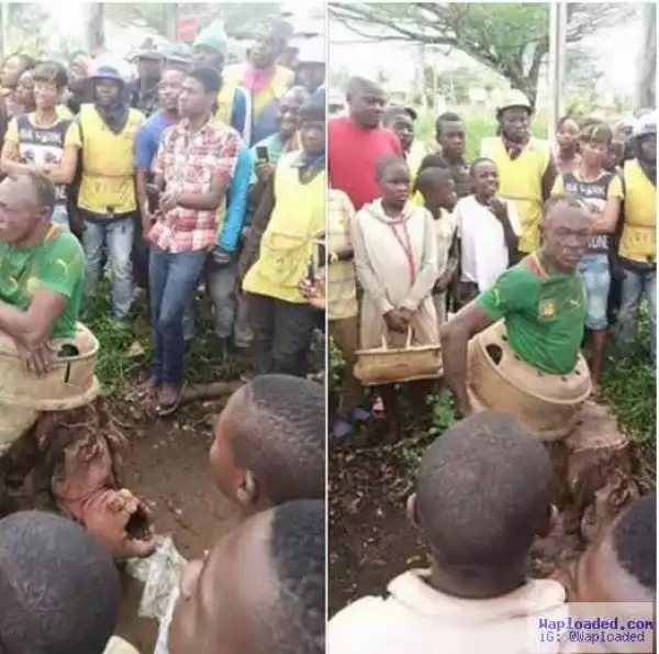 Witch man allegedly transforms into cockroach, gets stuck in tyre rim (photos)